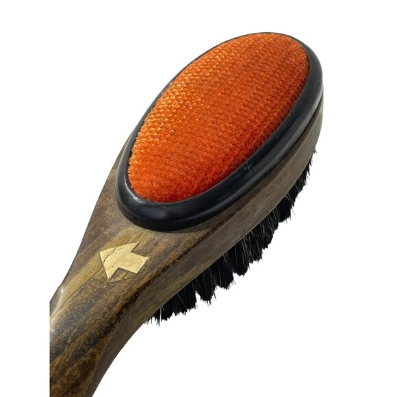 VTG Swank Stained Wood Handled Lint  Brush & Shoe Horn WEST GERMANY Brown Red - Picture 6 of 10